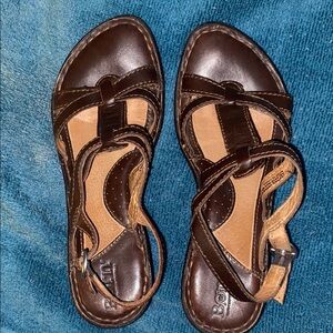 Born Dark Brown Leather Sandals